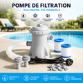 Pompe de Filtration Piscine 330 GPH – Filtre Électrique pour Piscine Hors Sol avec Cartouches - Bluebo™